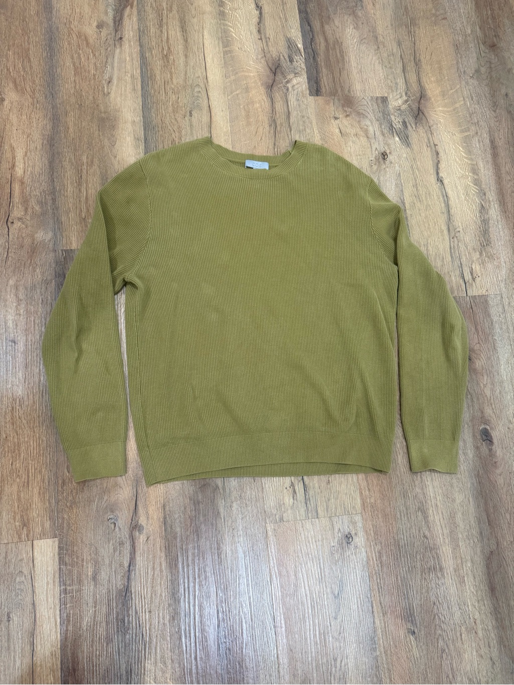 Cos Men's Crewneck Sweater In Olive Green